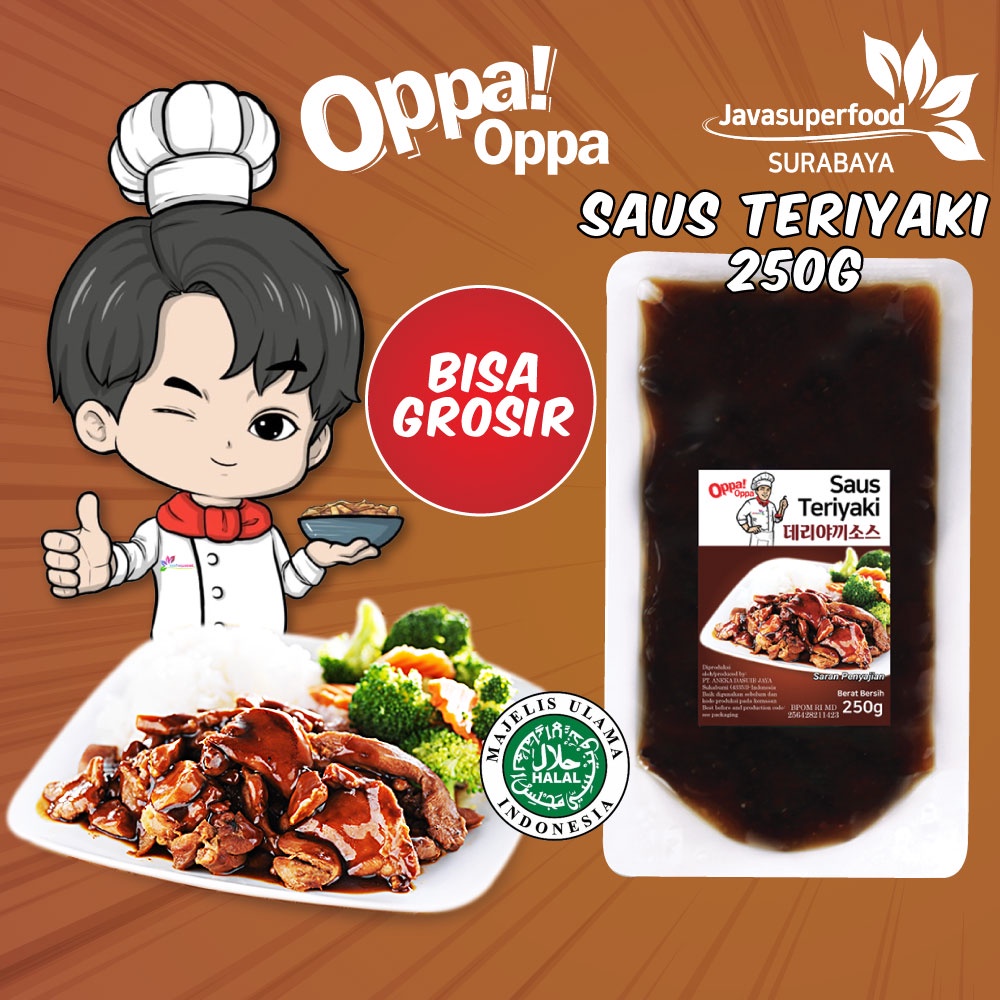 

OppaOppa Saus Teriyaki/Teriyaki Sauce/Sauce Saus Steak Halal BBQ 250g