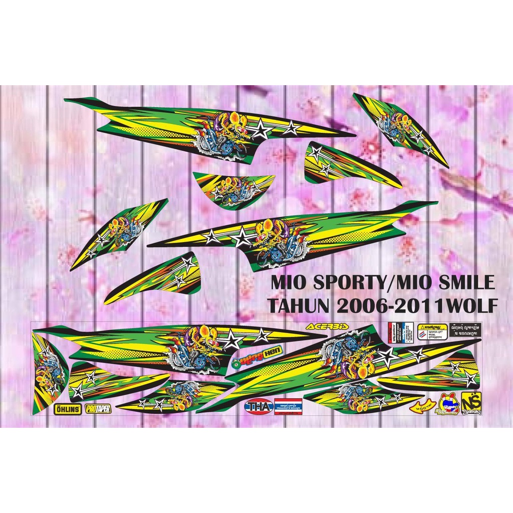 STIKER STRIPING VARIASI MIO SPORTY/MIO SMILE TAHUN 2006-2011 WOLF