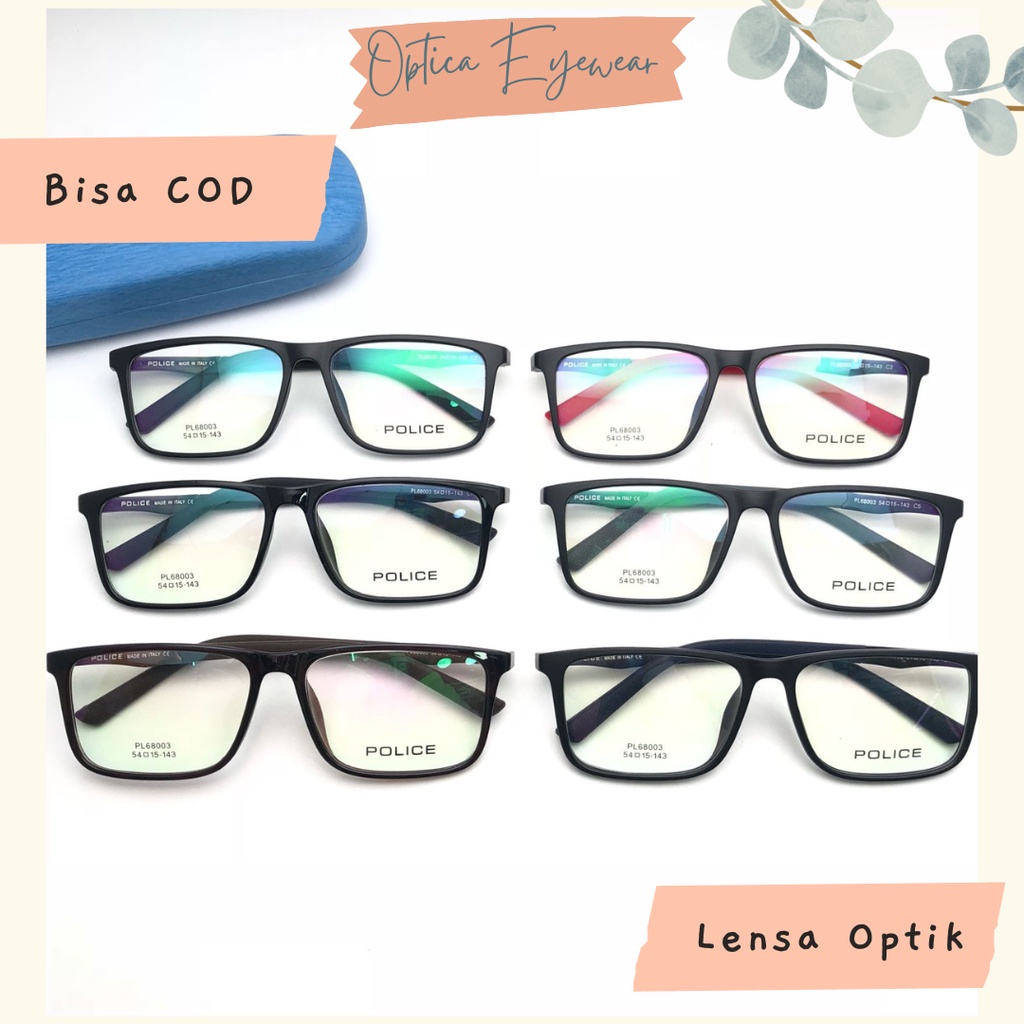 Kacamata Kotak Pria Police Kuat Kokoh Bisa Dengan Lensa Minus Silinder Plus Antiradiasi Photochromic