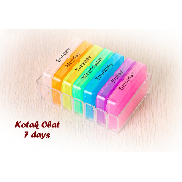 Kotak Obat 7 Days (Terdiri dari 7 kotak utk pemakaian Seminggu)