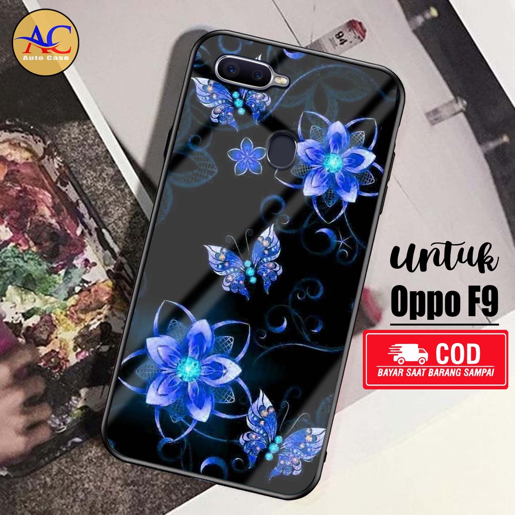 Case Hp Softcase Glossy OPPO F9 F9 PRO BUNGA Casing Silikon Handphone Pelindung Kamera