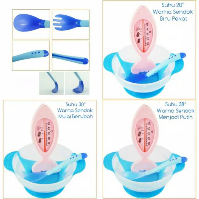 1234OS Sendok Makan Bayi / Sendok Makan Bayi Sensor Panas / Spoon Fork Set Heat Sensing.