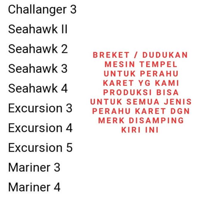 Dudukan Mesin Tempel Perahu Karet