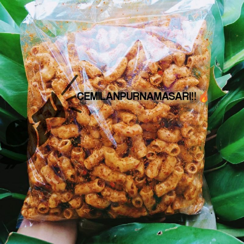 

CEMILAN Makaroni Pedas Hot Jeletot Kriuk Daun Jeruk/SEBLAK/CEMILAN/KERUPUK/500G