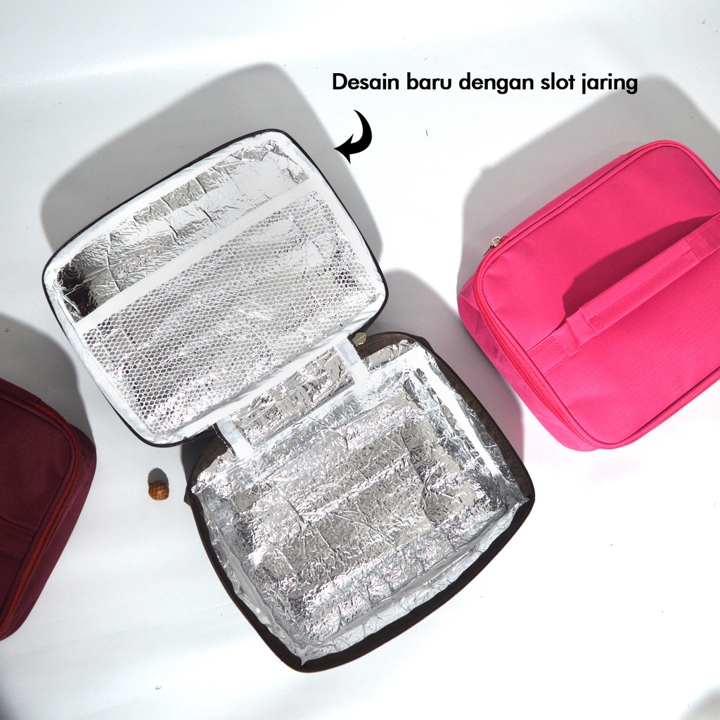 Lunch bag Polos tas bekal polos tas bekal anti air lunch bag alluminium foil tas cooler bag tas bekal anti bocor