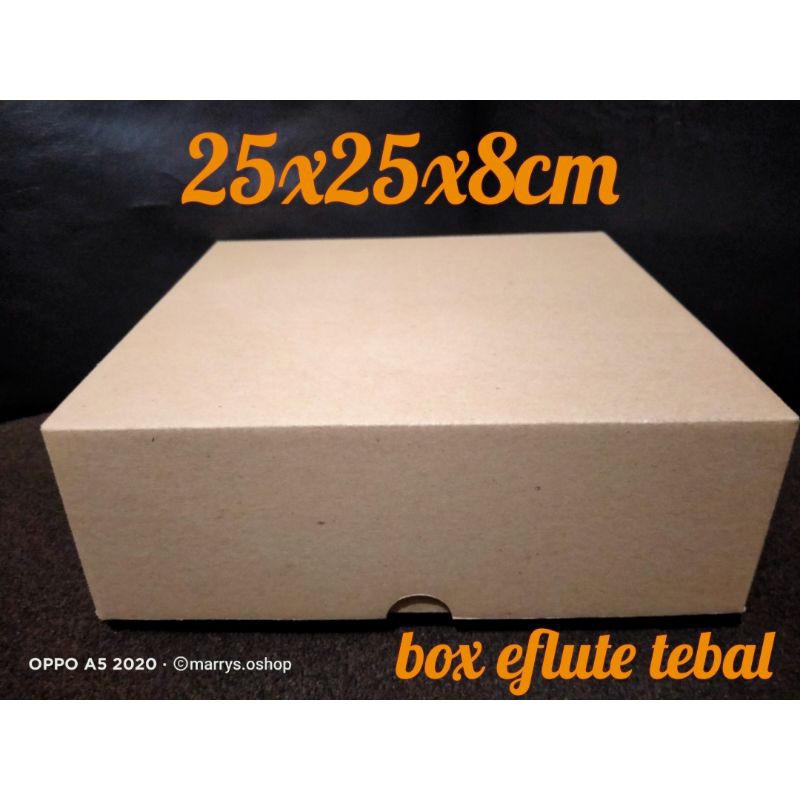 

Box 10pcs kotak 25cm eflute dus makan kardus kue kemasan coklat