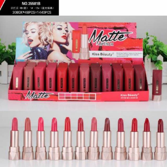 Lipstick KISSBEAUTY MATTE. NO.35581B (isi 12 )