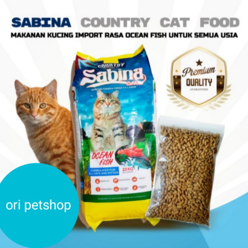 sabina / sabrina repack 1kg - makanan kucing semua usia