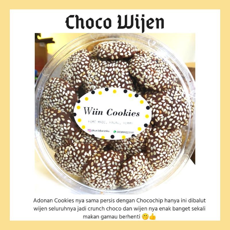 

Cookies Choco Wijen Kue Lebaran Wiin Cookies