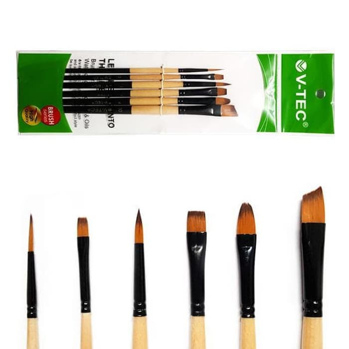 

[Promo] V Tec Brush A520 Set 6 Kuas Lukis Set isi 6 vtec artist brush Berkualitas