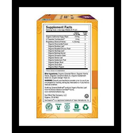 

Pasti Ready Yogi Bedtime Herbal Tea Caffeine Free Soothing Caramel, 16 Count