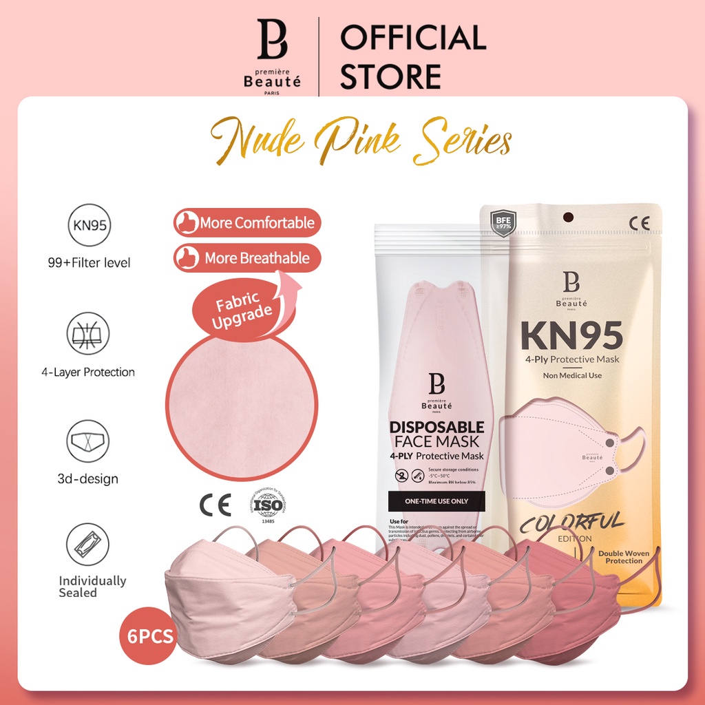 PREMIERE BEAUTE Masker KN95 EVO Disposable 4ply (per pack isi 6; Individually Sealed)