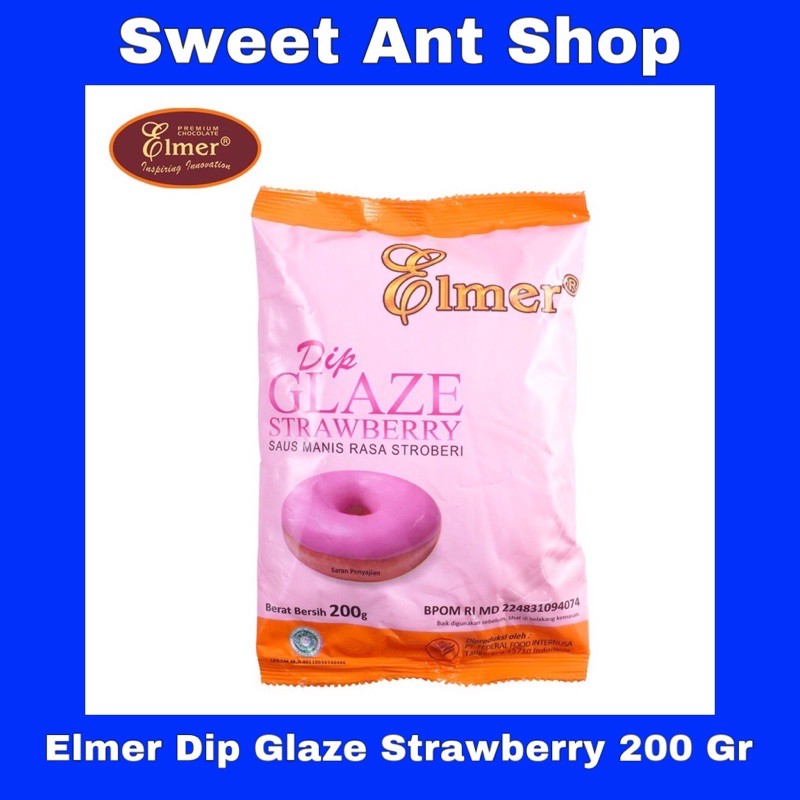 Elmer Dip Glaze Strawberry 200 Gr