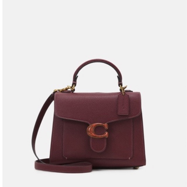 Coach RESIN C CLOSURE TABBY TOP HANDLE wine