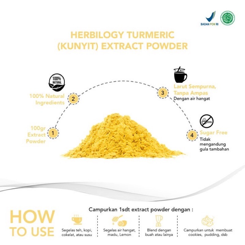 HERBILOGY TURMERIC / KUNYIT EXTRACT POWDER 100Gram