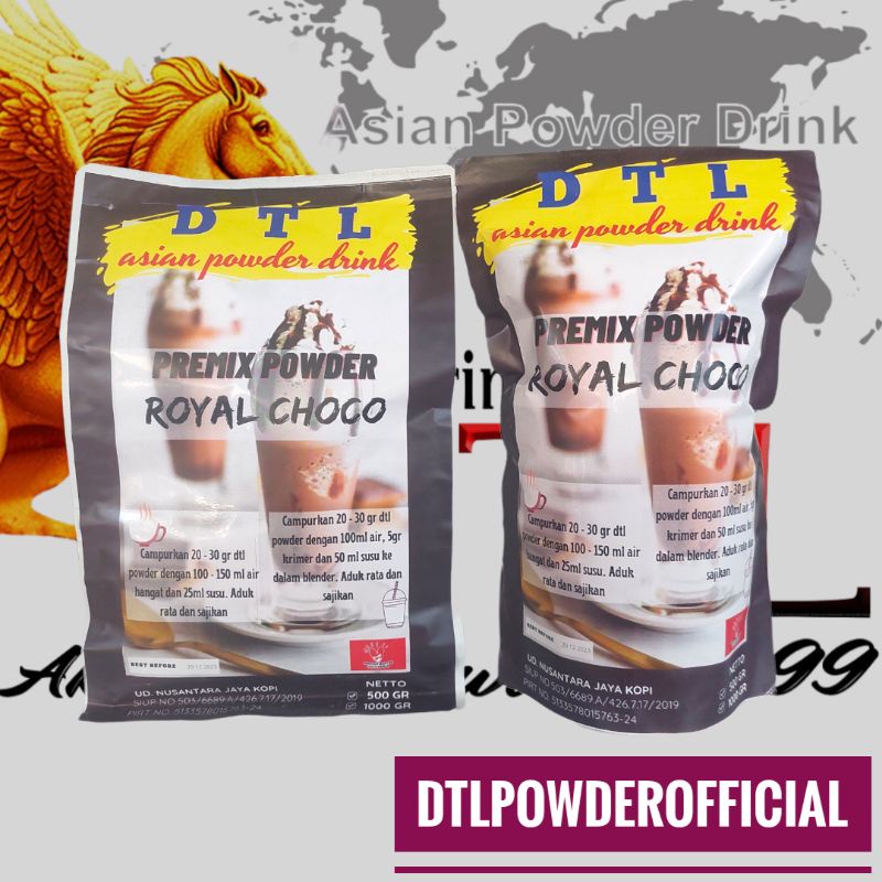 

BUBUK MINUMAN PREMIX RASA ROYAL CHOCO / POWDER DRINK MERK DTL