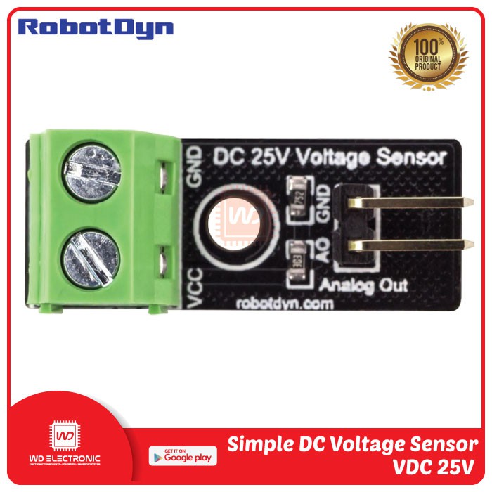 VOLTAGE SENSOR 0-25V ROBOTDYN VOLTAGE SENSOR VDC 25V