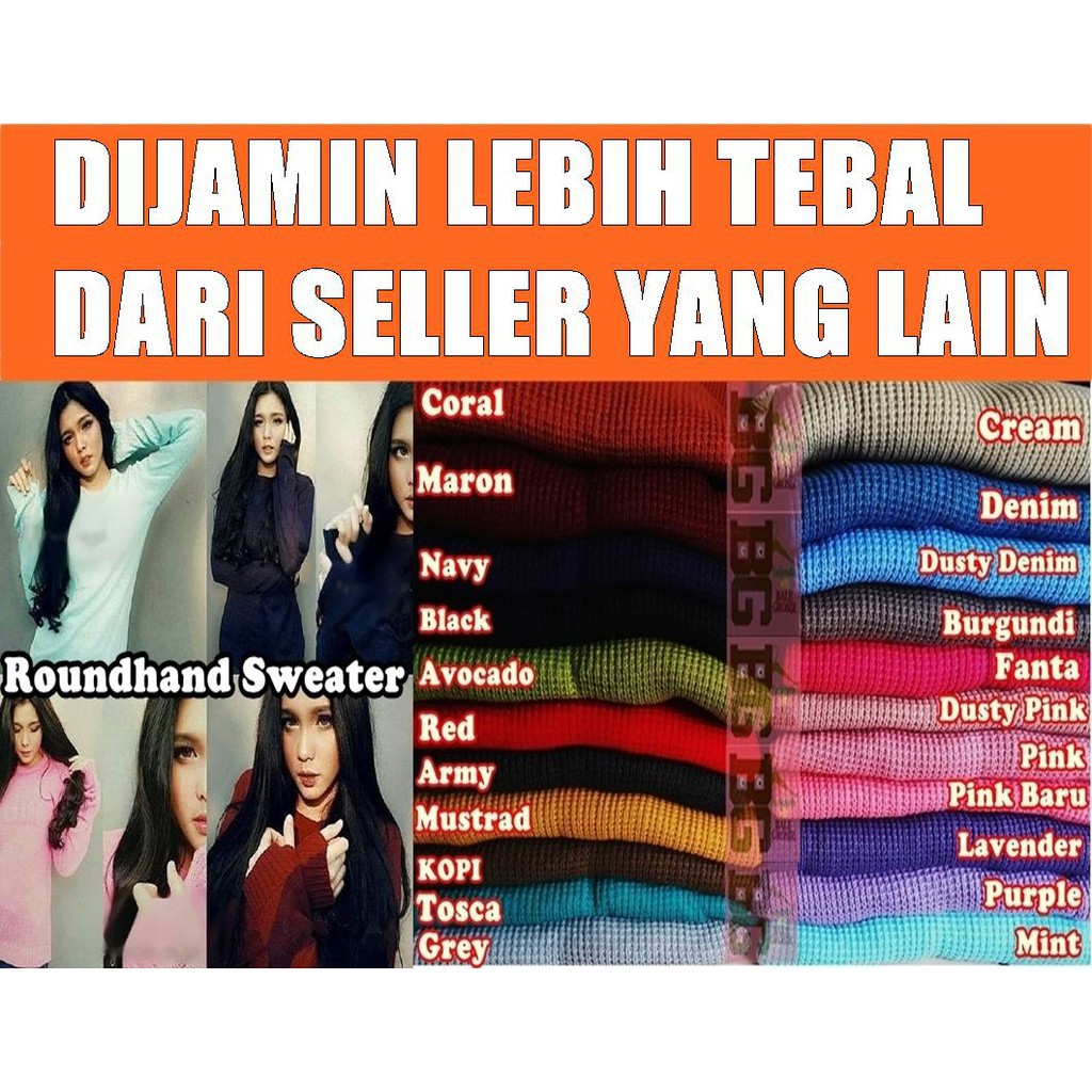 ROUNDHAND SWEATER RAJUT /ROUNDHAND SWEATER RAJUT COMBY/POLOS