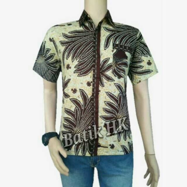 Batik Kemeja Pria Pari Cream