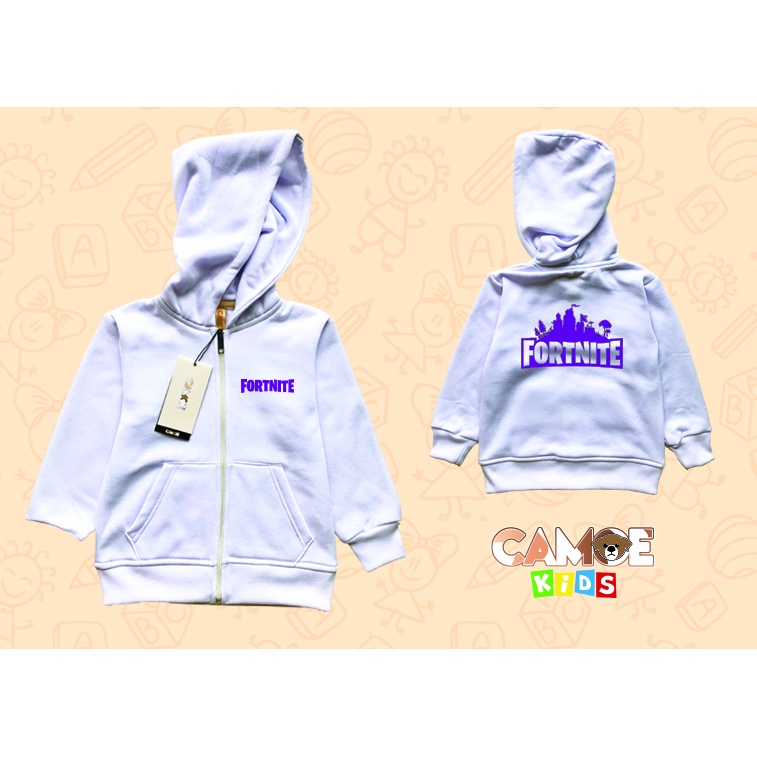 Hoodie Zipper Anak Gaming Fortnite Logo