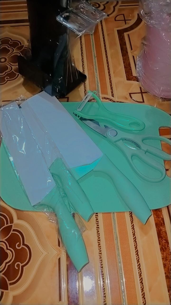 7in1 Pisau + Talenan Masak Set Bahan Keramik Best Quality Pisau Dapur/kado Pilihan Pertama