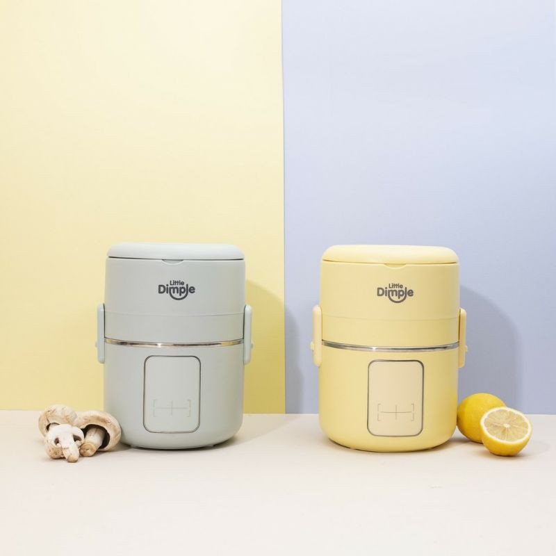 Portable Cooker EC - 828 Little Dimple Lunch Box mini mpasi anak bayi rice cooker portable compact pastel colour mint baby blue yellow pink electric cooker mini portable compact