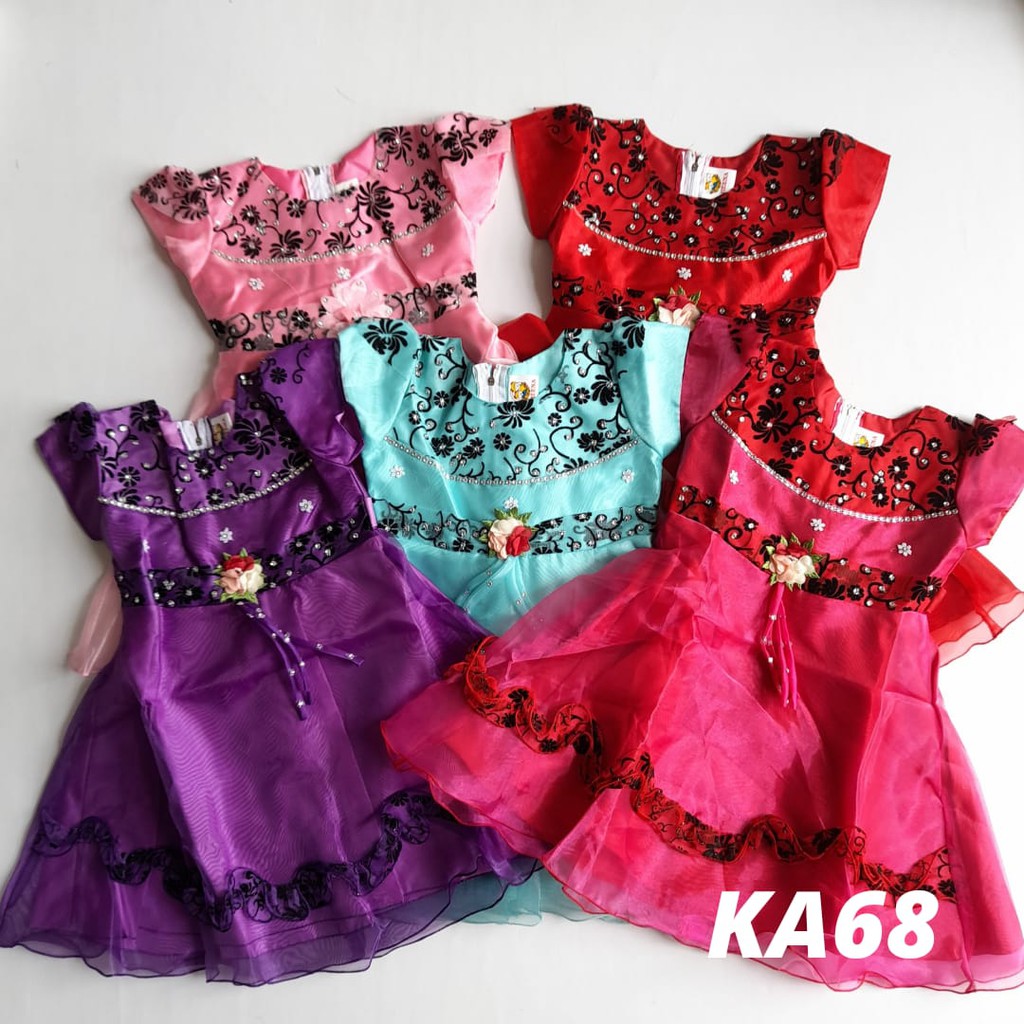 Baju Pesta Anak Perempuan 2 3 Tahun Warna Hijau Mint Import Gaun Anak Cewek Dress Anak Murah KA68