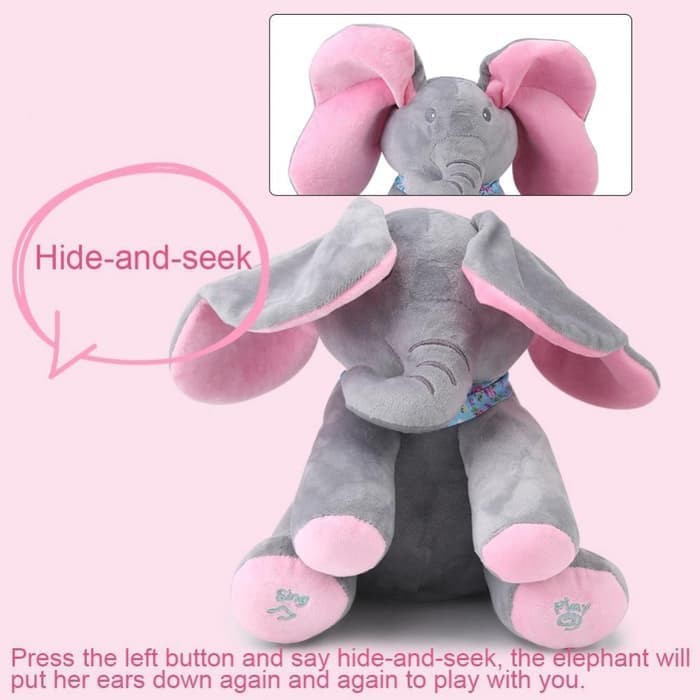 Talking &amp; Singing Plush Elephant Stuffed Animal Interaktif Doll Toy