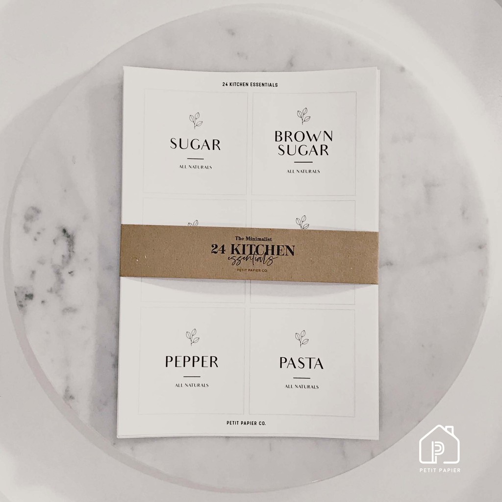 

PAPIER HOME 24pcs Kitchen Essential-Minimalist Sticker Label Aesthetic-Sticker Label Bumbu Dapur(Bahasa English)