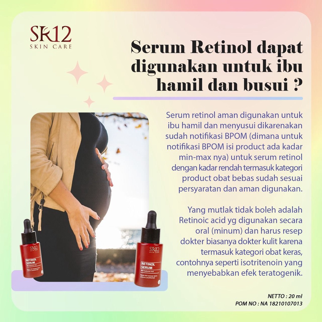 RETINOL SERUM SR12 / RETINOL 0,1% / SERUM ANTI AGING SR12 / MENCEGAH PENUAAN DINI / SERUM &amp; ESSENCE WAJAH /MENGATASI JERAWAT / MENCERAHKAN KULIT WAJAH / SERUM PENCERAH WAJAH SR12 HERBAL SKINCARE