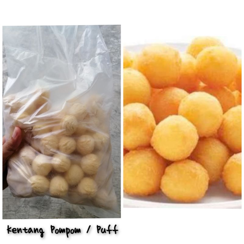 

Kentang Pompom Non MSG Cemilan Sehat pompom Potato / Potato Puff Butter Coated frozen food bogor cemilan beku murah enak