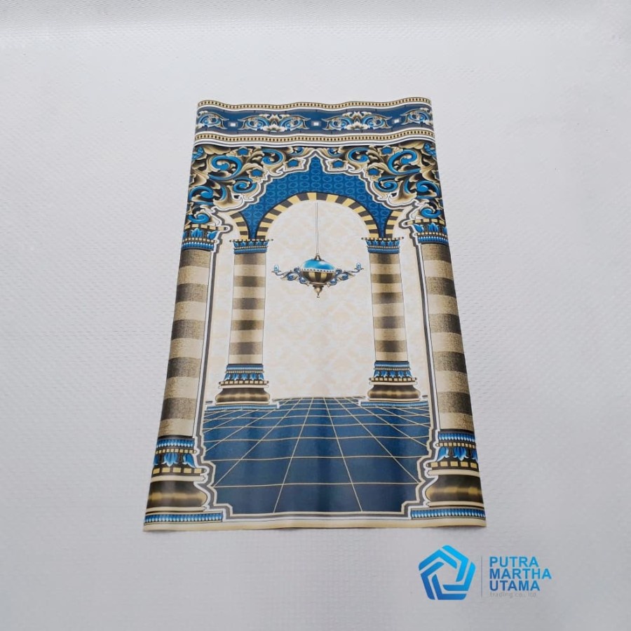 Sajadah Plastik PVC Ukuran 60x110 cm Biru-1
