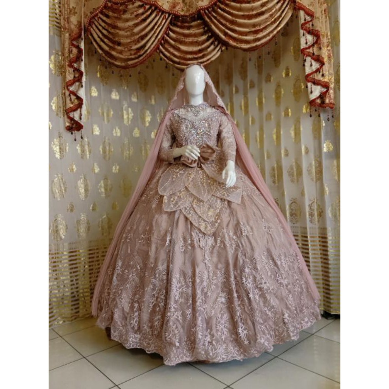 TERBARU//GAUN PENGANTIN BARBIE MEWAH BEREKOR TRIDI//GAUN WEDDING FULL PAYET