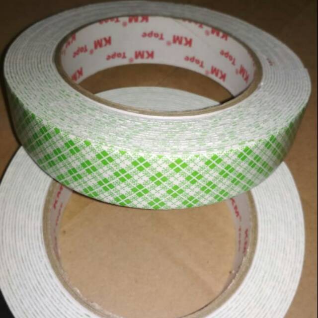 

Dabel tape busa putih merek KM tape size 1in×5m