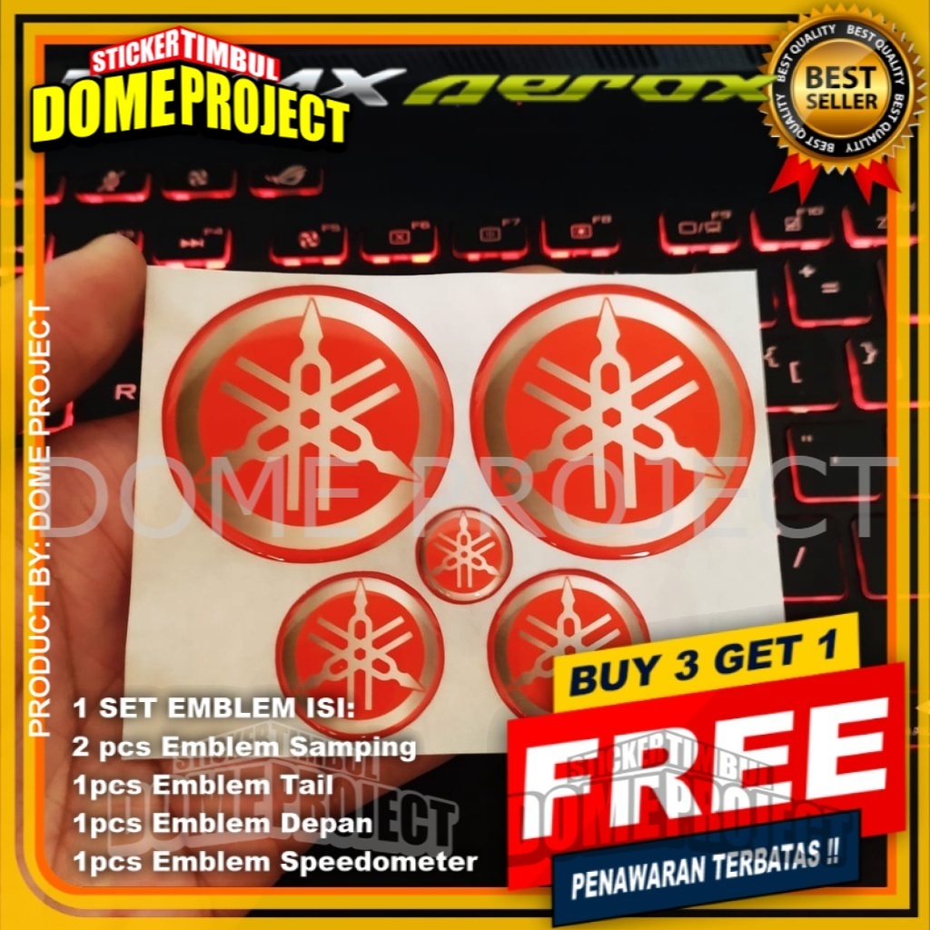 STIKER NMAX STIKER MOTOR STIKER AEROX LOGO YAMAHA MERAH GARPUTALA EMBLEM NMAX DAN AEROX LEXI STIKER NMAX STIKER MOTOR NMAX 1 SET