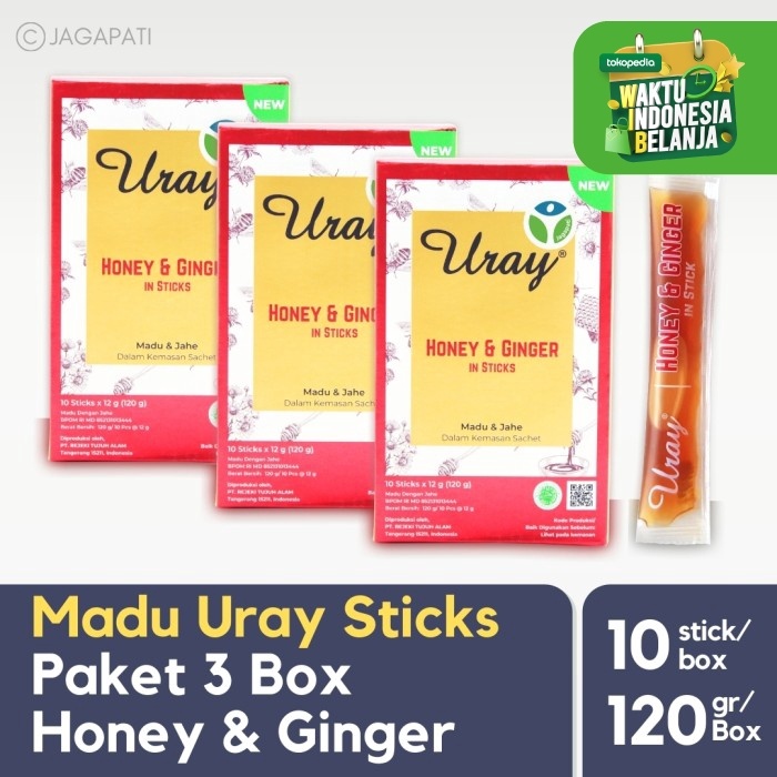 

Paket 3 Box Madu Uray Honey Stick Sachet - Ginger - Madu Murni - Madu