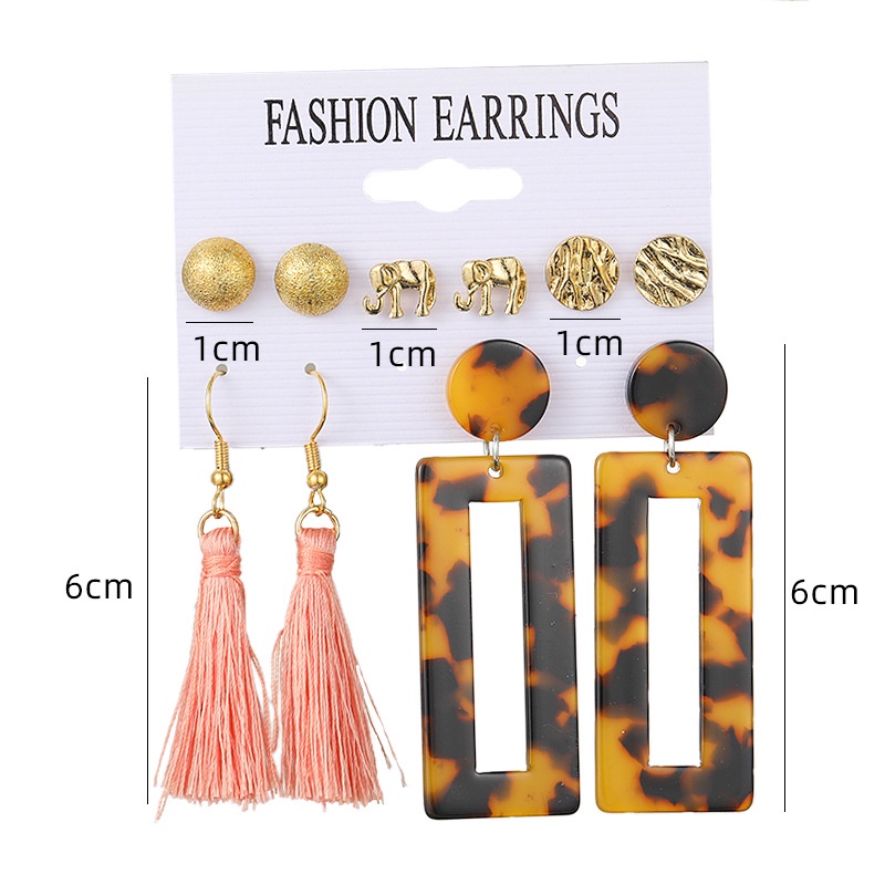 Eropa dan Amerika aksesoris fashion Mutiara XINGX set leopard piring rumbai anting-anting Korea gaya