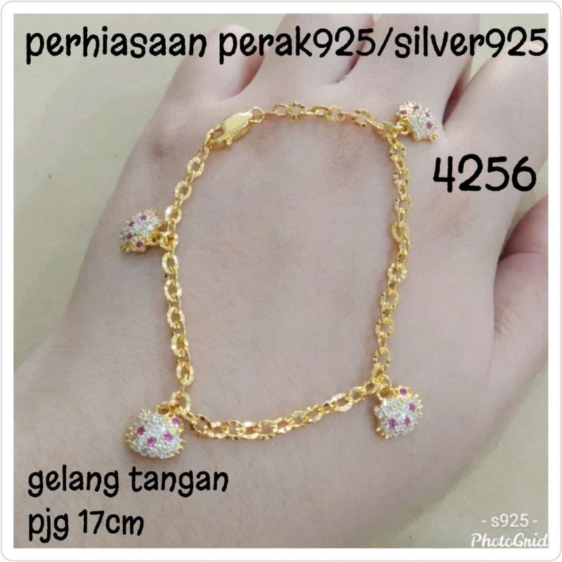 GELANG TANGAN HK,MK KUNING 4256,4257 PERAK 925 #fua