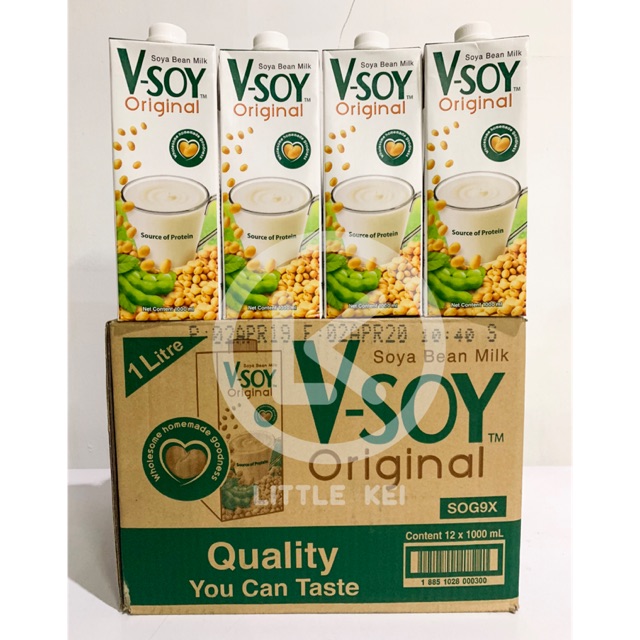 V Soy Susu Kedelai Rasa Original Multi Grain Sekarton Isi 12 Shopee Indonesia