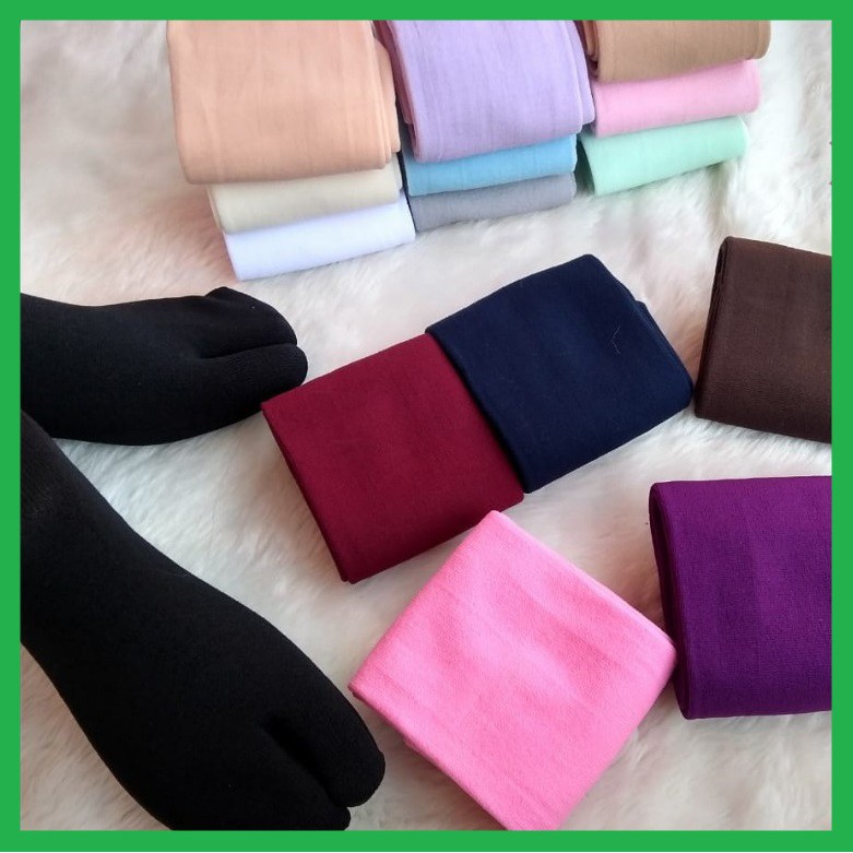 ✅ Kaos Kaki Muslimah Polos [ High Quality] Dengan Jempol Socks Aksessoris Muslimah Hitam Mocca Coksu