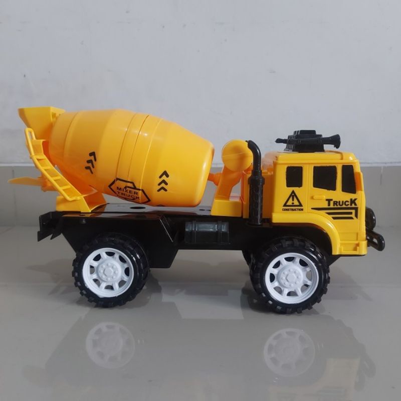 Mainan Mobil Truk Molen - Miniatur Mobilan Truck Mixer Tarik Anak Laki Cowok