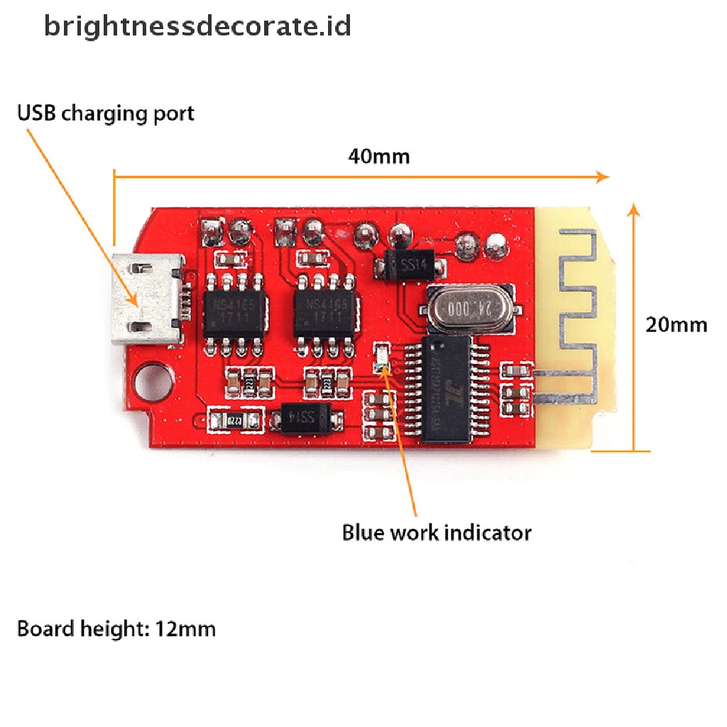 Modul Power Amplifier Stereo Bluetooth 5w Ct14 Micro 4.2 Dengan Charger