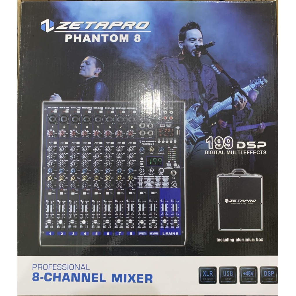 Mixer Audio 8 Channel Zetapro Phantom 8 USB INTERFACE Original