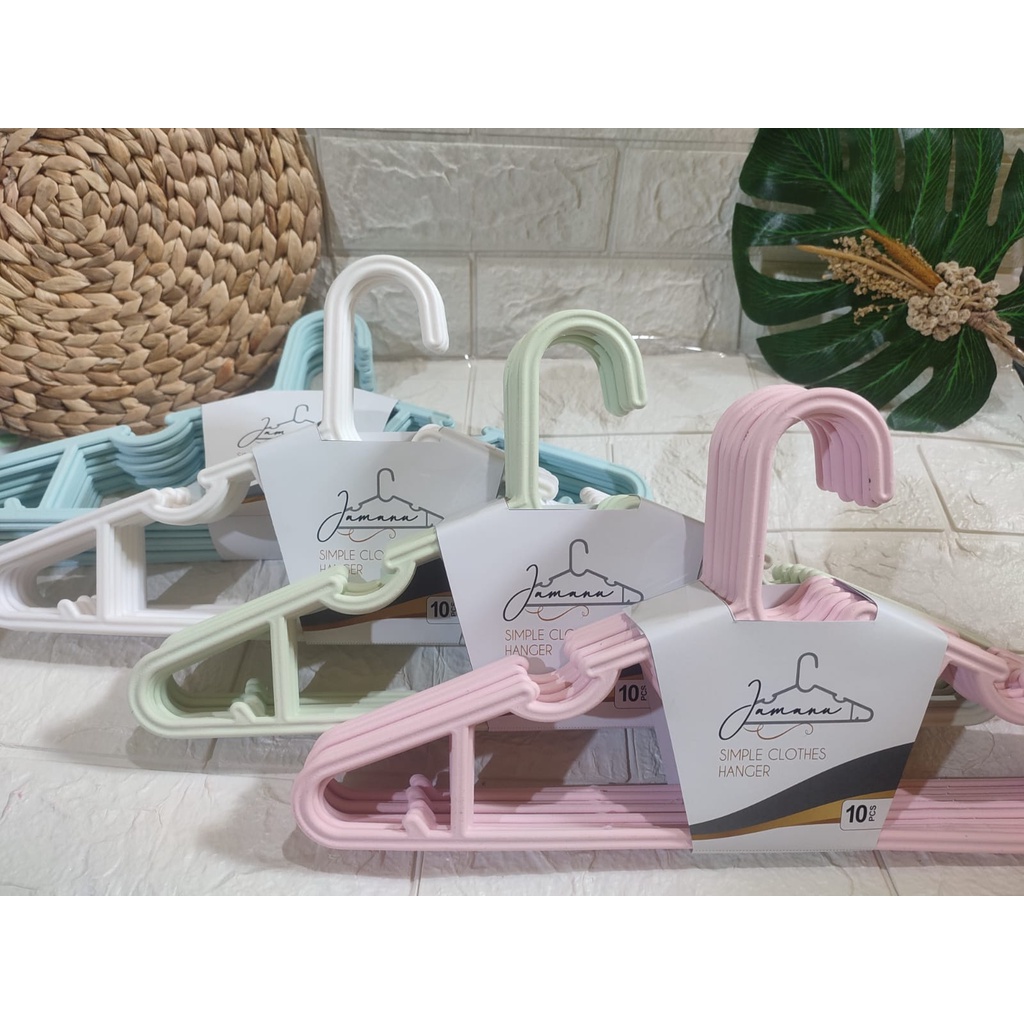 GANTUNGAN BAJU 10 PCS CLOTHES HANGER GANTUNGAN BAJU CELANA WARNA matte