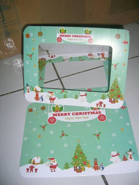 Frame foto kertas tema natal  Christmas paper photo frame 4R