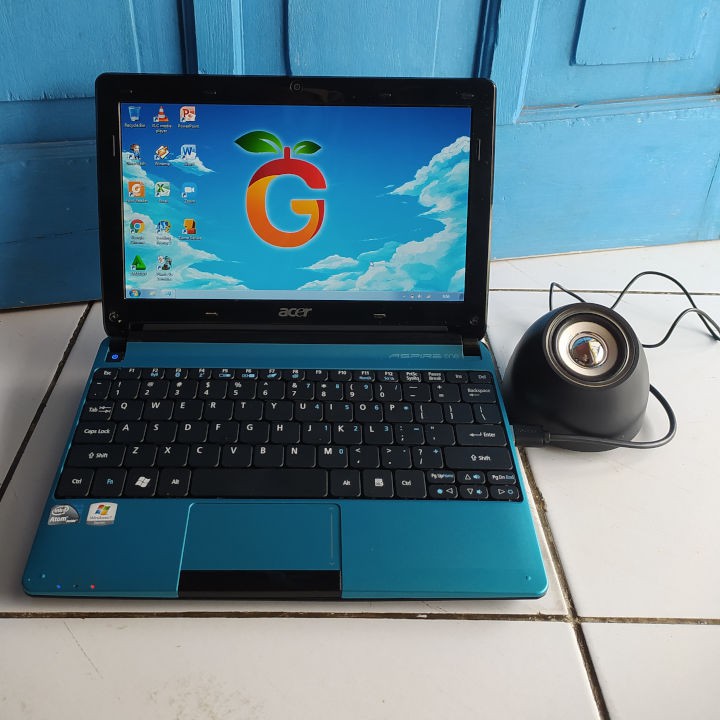 Acer D257 Warna Biru Intel Atom N570 RAM 2GB HDD 320GB Netbook Notebook Second Bekas Murah