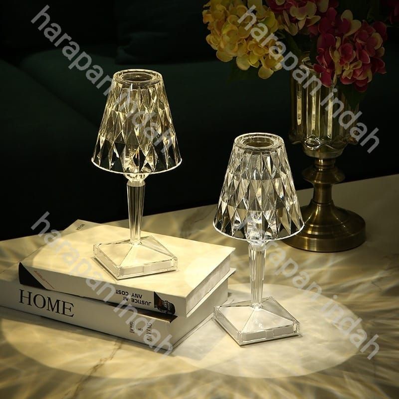 Diamond Lamp/Lampu Meja Minimalis/Lampu Tidur Meja /  touch control power bank