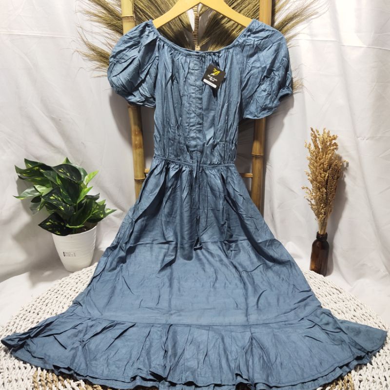 DASTER ELSA VIRAL | DRES CASANDRA BALI | DASTER KEKINIAN | DASTER RUFFLE BUSUI [Best Seller ]-Abu