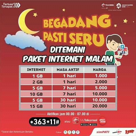 Promo Kuota Telkomsel Midnight Kuota Malam Telkomsel Paket Begadang Murah Shopee Indonesia