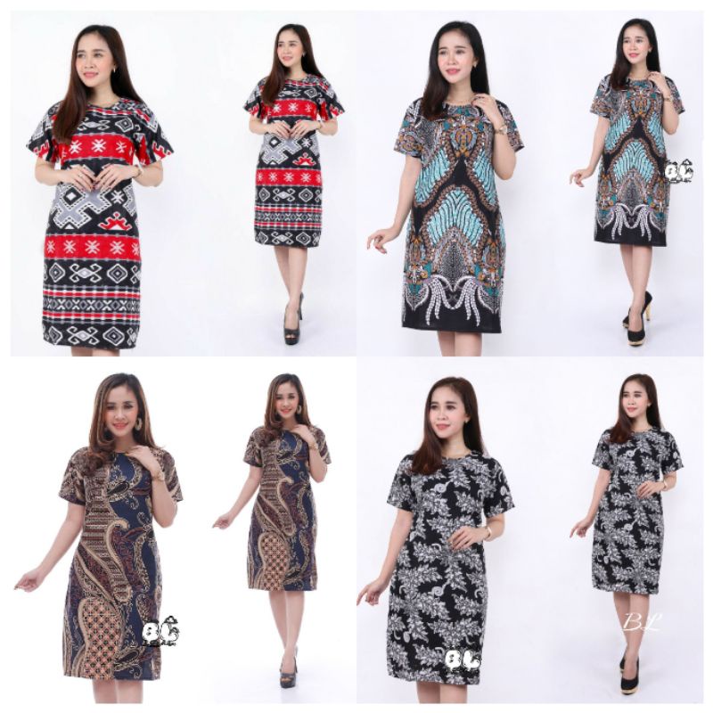 BAJU BATIK WANITA MIDI DRESS